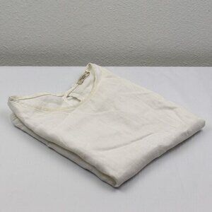 Viola Borghi Cap Sleeve Linen Blouse Size Small‎ Color Cream Gently Used